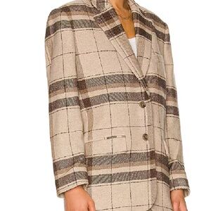 Anine Bing Quinn Blazer, Size XS Plaid